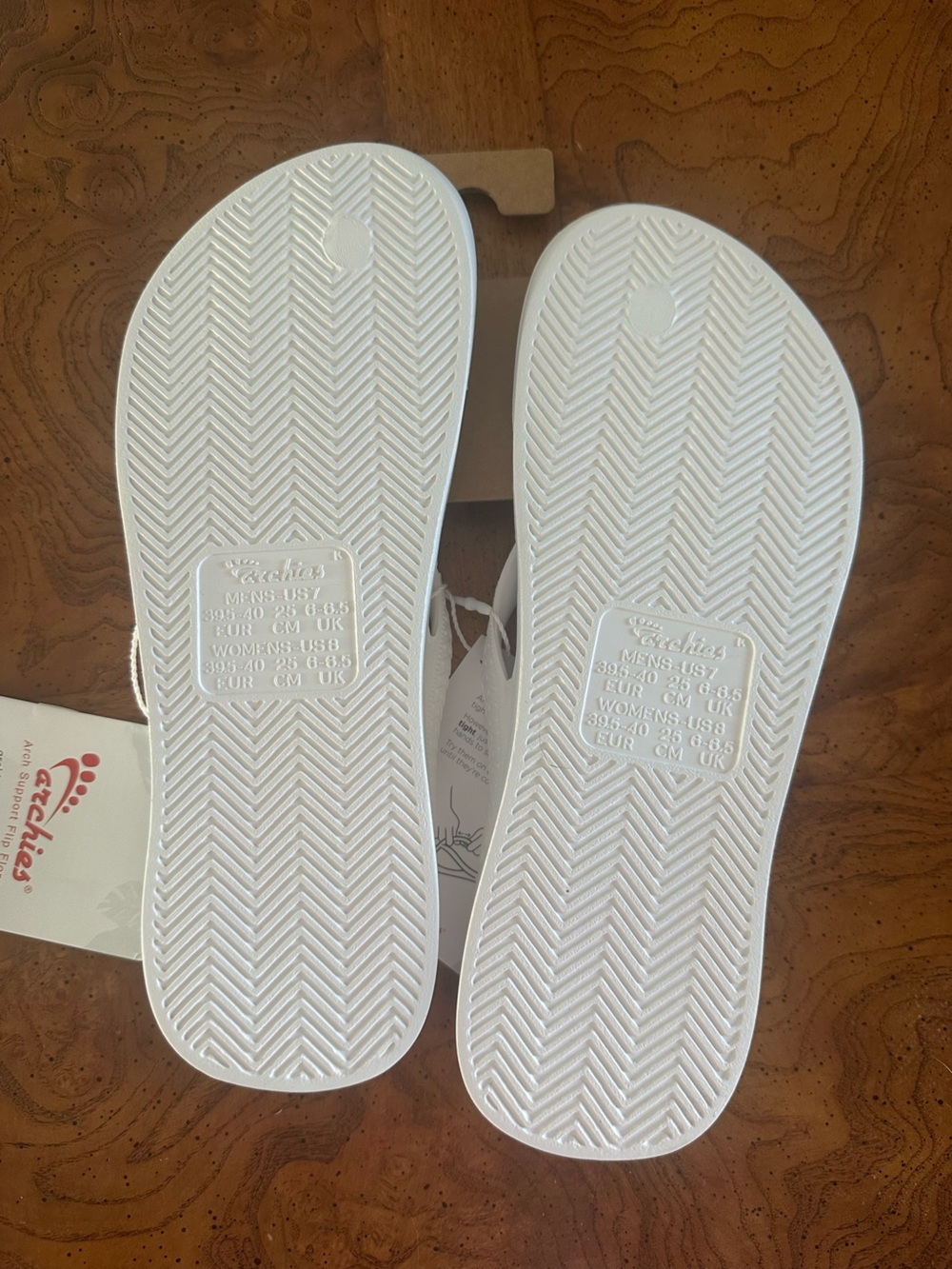 Women's White Arch Support Flip Flop - Picture 2 of 2